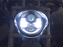 Load image into Gallery viewer, Honda VTX 1300 / 1800 C / R / S - 5 3/4&quot; DAYMAKER Halo Chrome HID LED Light Bulb Headlight Motorcycle 5.75&quot; Mount